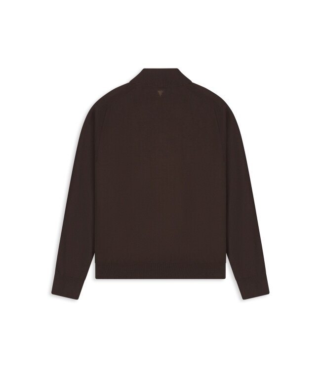 Pure Path Pure Path 26030807 Regular Fit  Knit Hidden Half-zip Sweater - Dark Brown