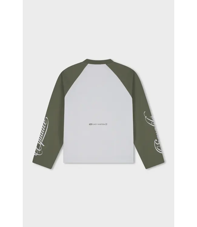 Equalité EQUALITE EQ.26.11.13.19.127 Jett Raglan Longsleeve - White & Basel Green
