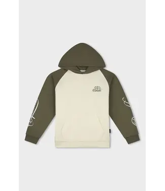 Equalité EQUALITE EQ.26.11.4.22.2011 Jett Raglan Oversized Hoodie - Off White & Green