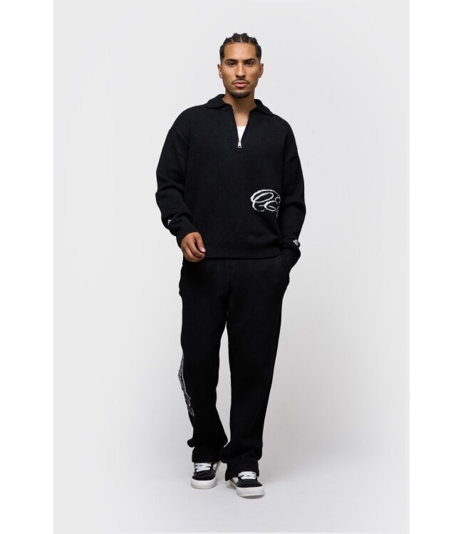 Equalité Fluffy Knit Quarter Zip - Black
