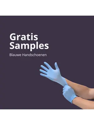 Samples blauwe handschoenen