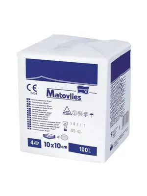 Matopat Non woven Gaaskompressen 4 laags 10 x 10 cm.