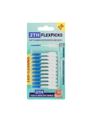 2TH 2TH Flexpicks Rubberen Interdentale Borsteltjes – 50 stuks