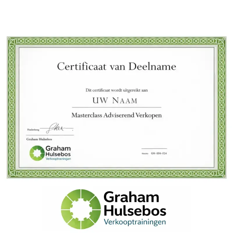 Dedicated AI Sales Training Masterclass & Verkooptraining (Op Locatie Graham Hulsebos)