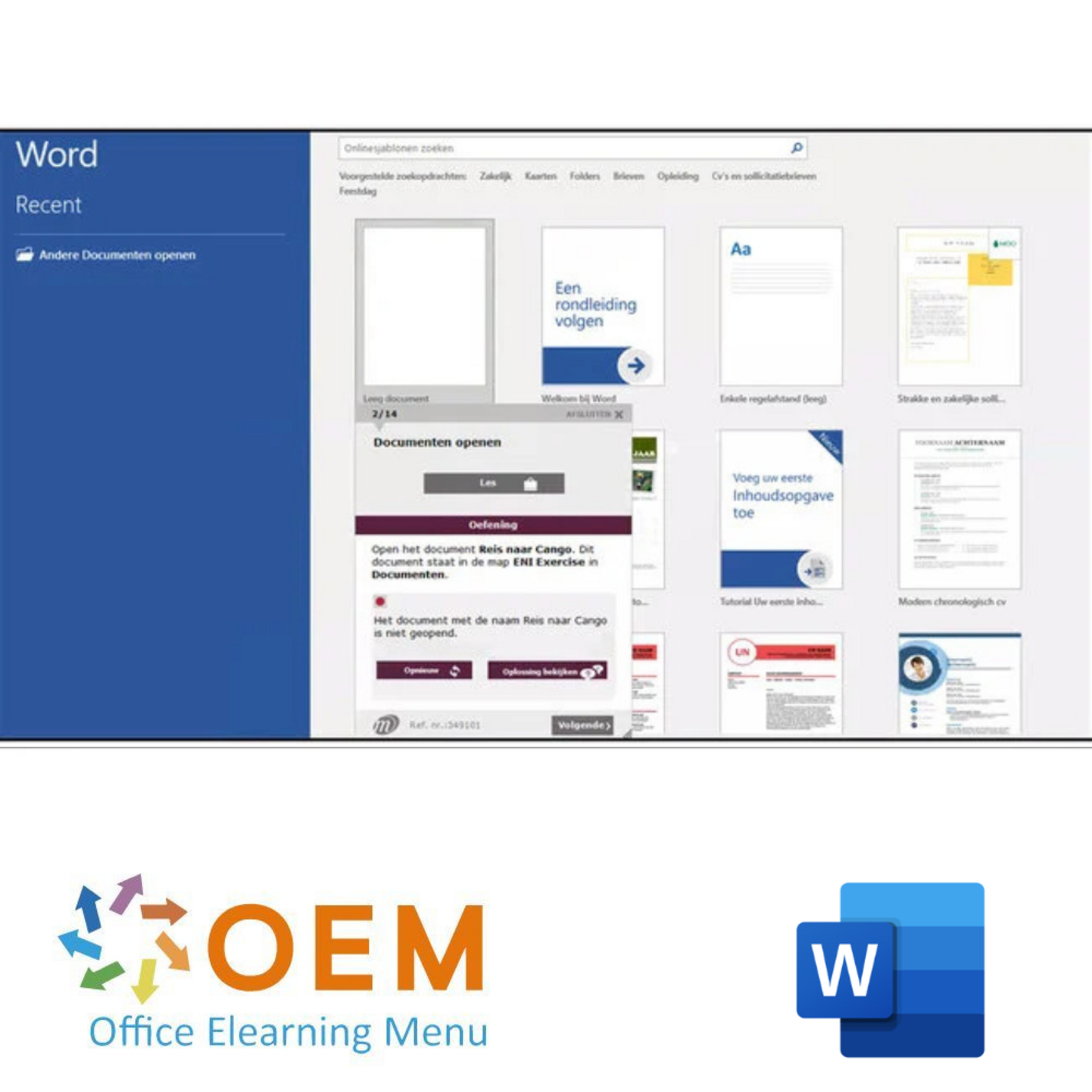 OEM Office Elearning Menu Word for Sales Quotes and Proposals