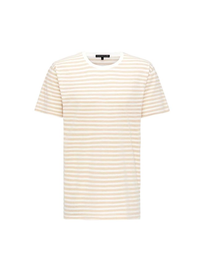 Drykorn T-Shirt Samuel Striped White/Beige