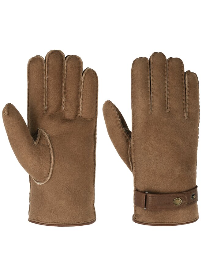Stetson 9497506-6 Gloves Lambfur/ Deerskin Brown