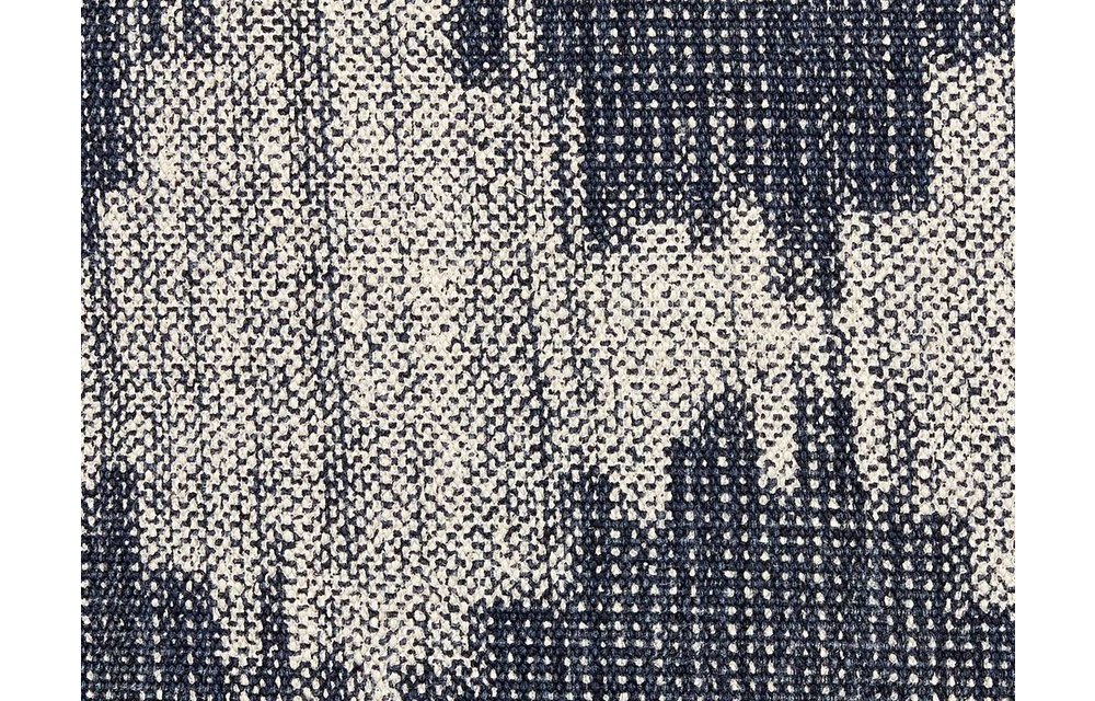 kussen, katoen, blauw/crème