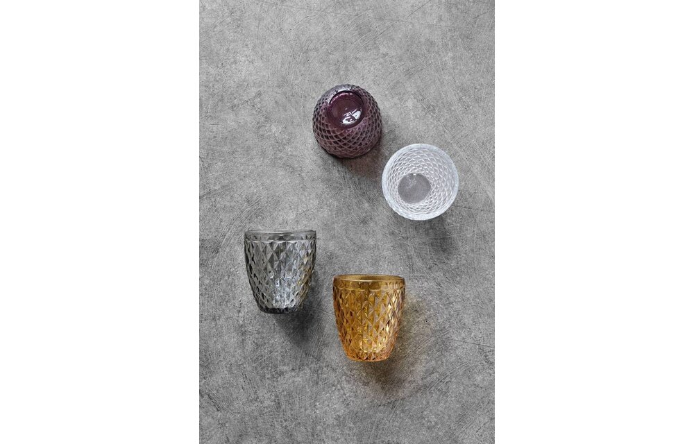 drinkglas Diamond helder glas - h 10cm