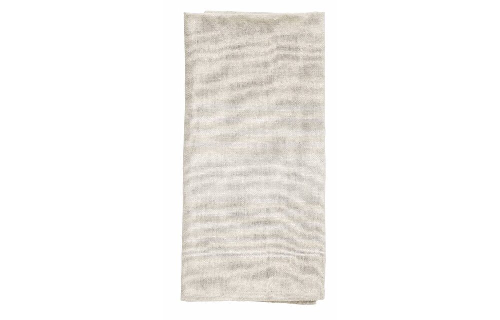 theedoek beige/wit katoen 50 x 70 cm