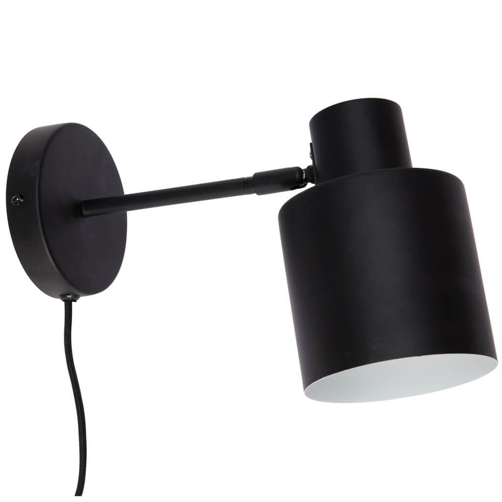 Hubsch wandlamp - zwart/wit metaal - E27/40W - 29 x 12 x 17 cm-890305-5712772056165