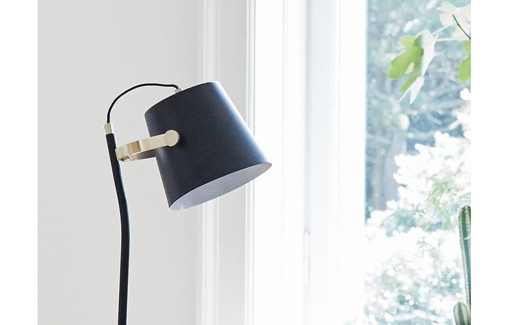 vloerlamp zwart/goud metaal