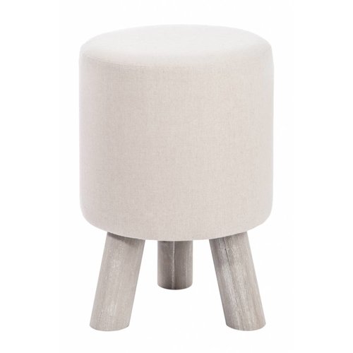J-line kruk beige/grijs textiel/hout J-line kruk beige/grijs textiel/hout