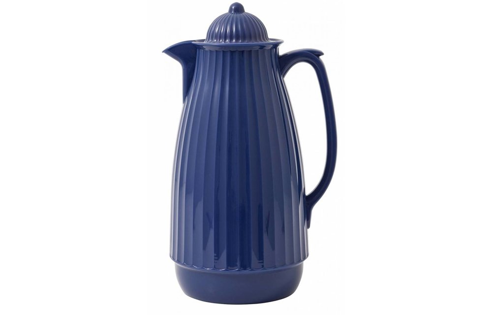 thermoskan blauw kunststof/glas