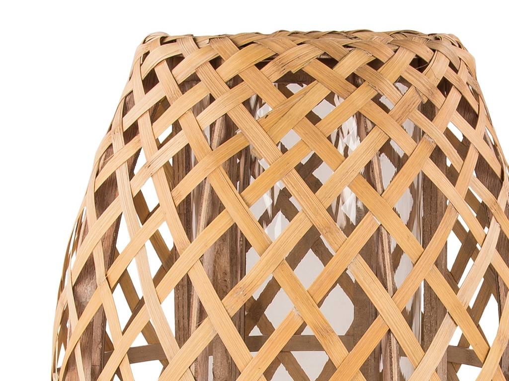 Eerbetoon goedkoop Vuilnisbak Broste Copenhagen windlicht bruin bamboe/glas - Winkel voor Thuis