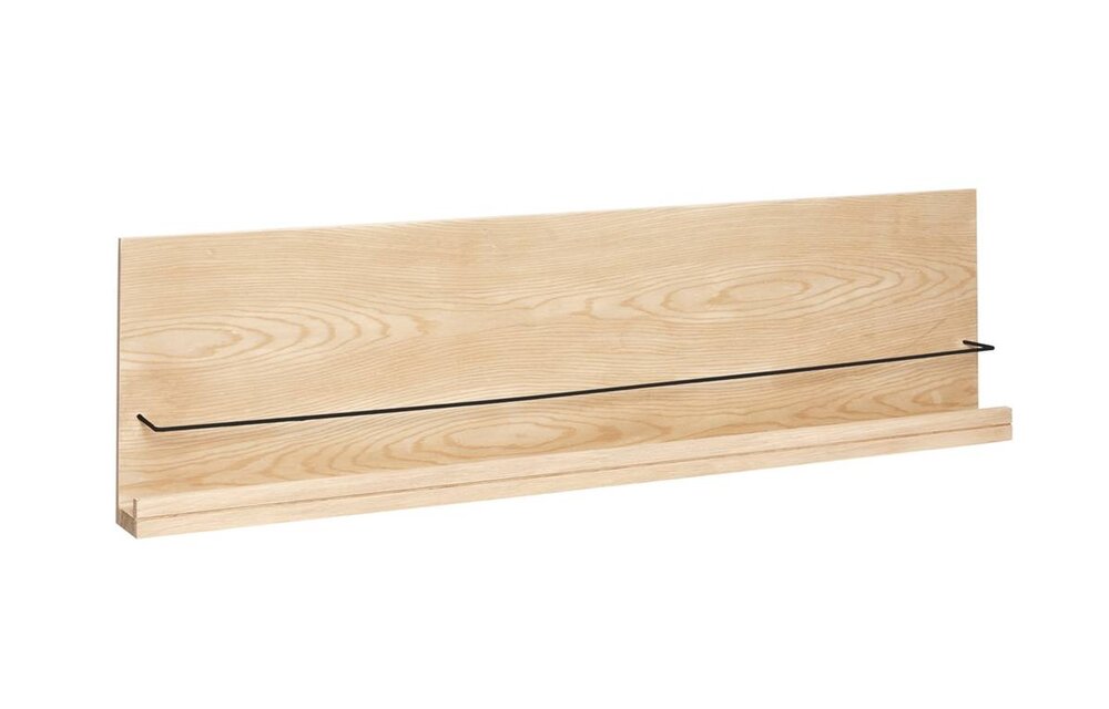 wandrek, eikenhout, bruin/zwart, 120 x 9 x 33 cm