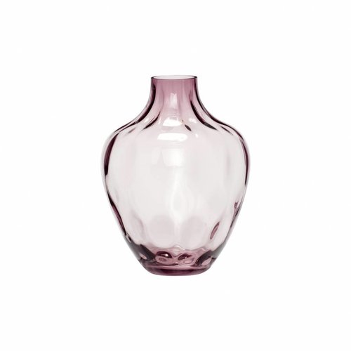 Hubsch vaas, glas, roze, reliëf, ø23 x 30 cm Hubsch vaas, glas, roze, reliëf, ø23 x 30 cm