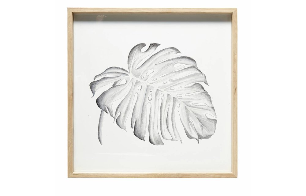 fotolijst, eikenhout, bruin, met afbeelding, 65 x 65 cm