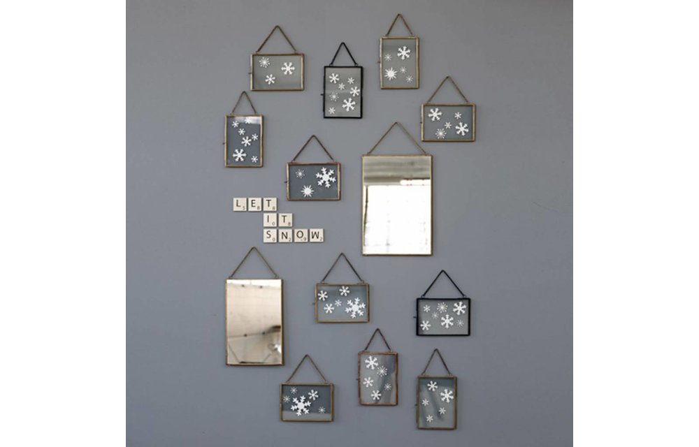 fotolijst - metaal en glas - koper - 14 x 18 en 18 x 14 cm - set van 2