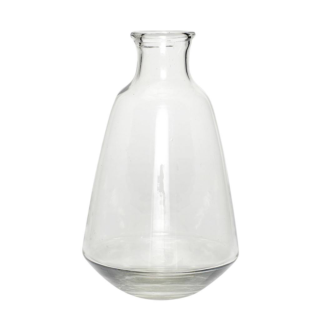 Voorloper verkoopplan gips Hubsch vaas flesmodel - naturel glas - ø15 x 25 cm - Winkel voor Thuis