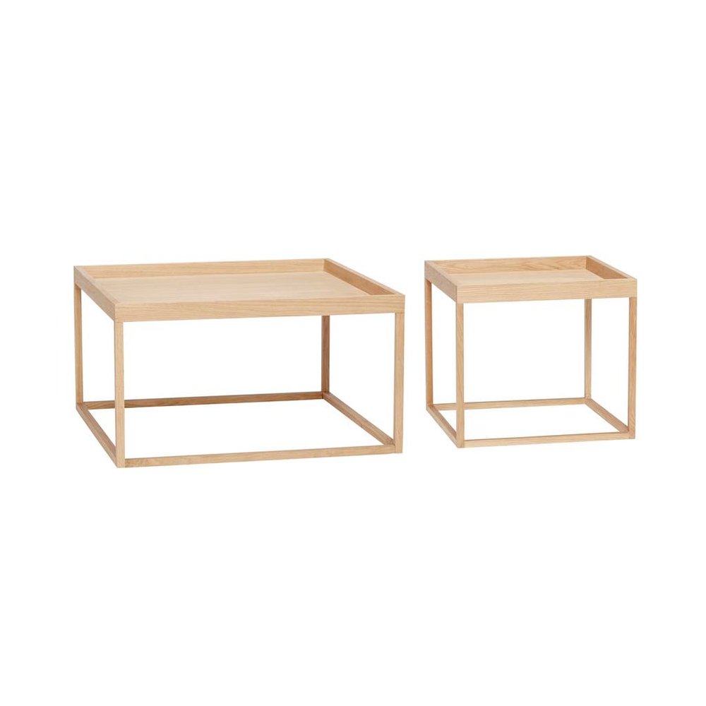 Bekijk Hubsch Salontafel/bijzettafel licht eikenhout - set van 2 - Gratis  bezorging & retour | wvt