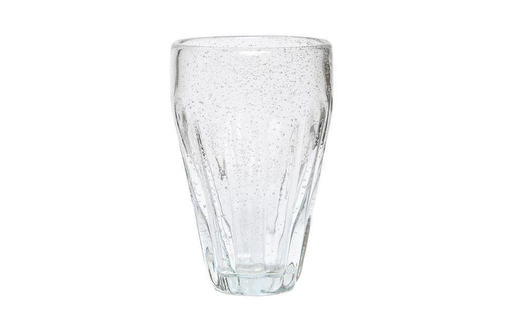 drinkglas met groeven - glas met belletjes - ø6 x 14 cm - set van 4