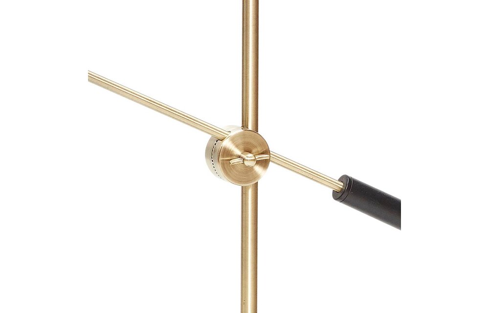 tafellamp / bureaulamp - zwart/wit metaal en goud messing - E14/40W - 63 x 22 x 70 cm