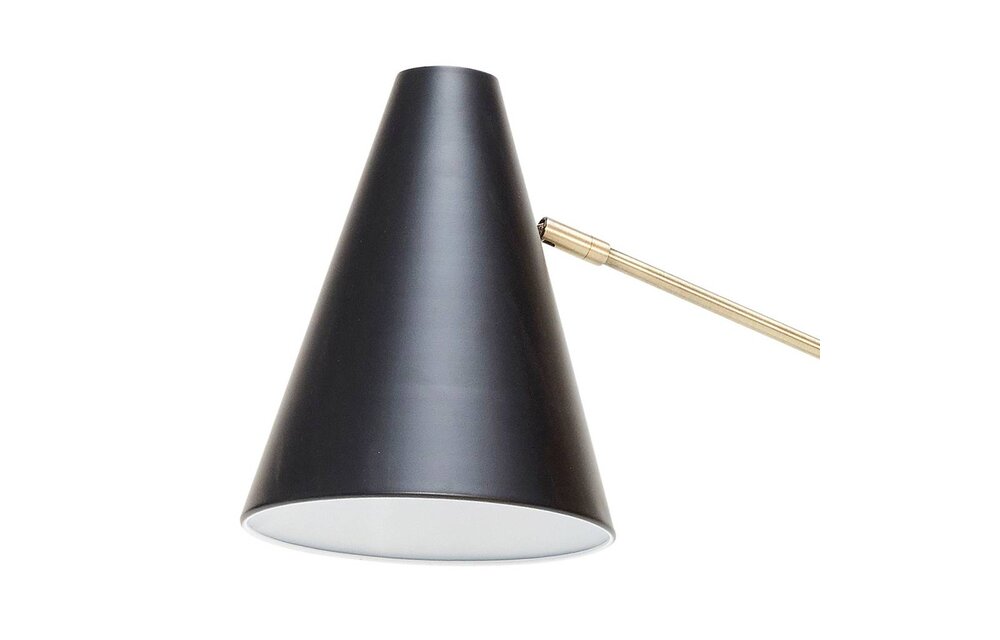 tafellamp / bureaulamp - zwart/wit metaal en goud messing - E14/40W - 63 x 22 x 70 cm