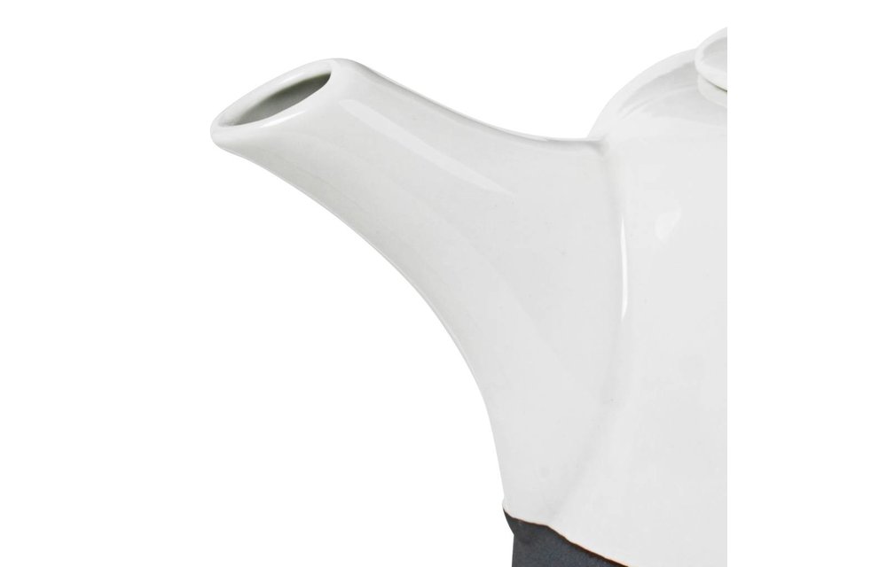 theepot Esrum - wit/zwart aardewerk - 1,3 L