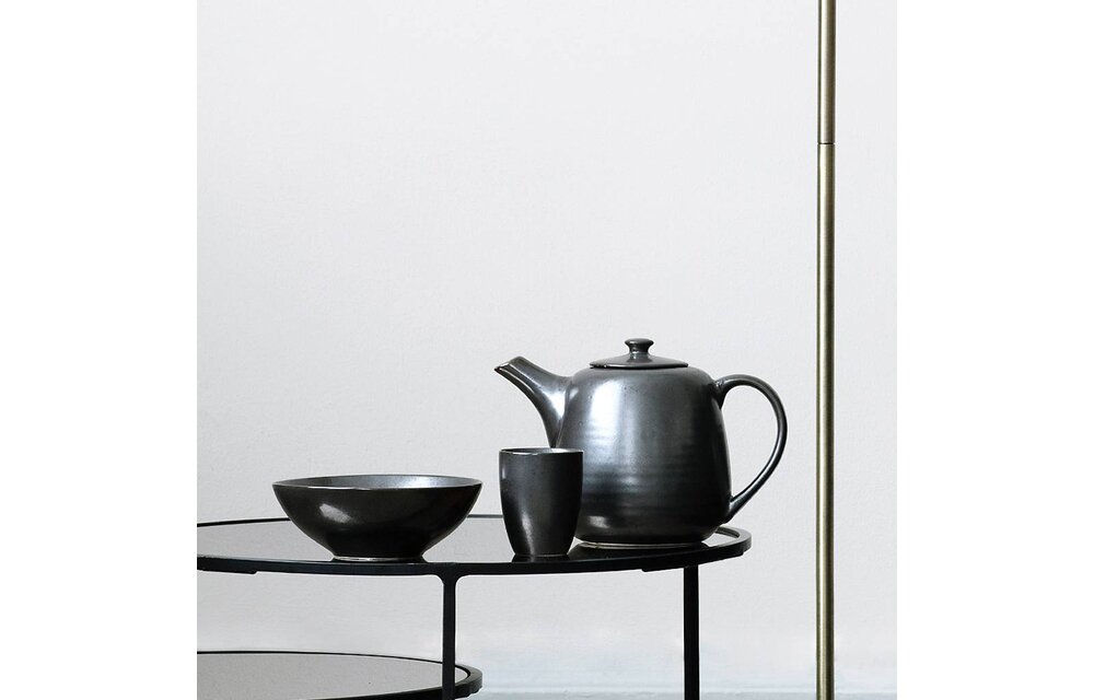 theepot Esrum Night - zwart/grijs aardewerk - 1,3 L