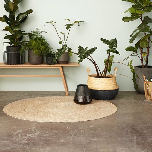 Hubsch Vloerkleed Rond - Bruin/Naturel Jute - ø150 cm Hubsch Vloerkleed Rond - Bruin/Naturel Jute - ø150 cm