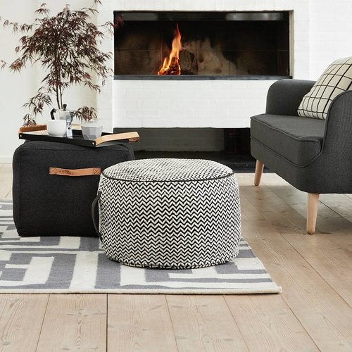 Hubsch Vloerkleed Maze - Grijs/Naturel katoen - 180 x 120 cm Hubsch Vloerkleed Maze - Grijs/Naturel katoen - 180 x 120 cm