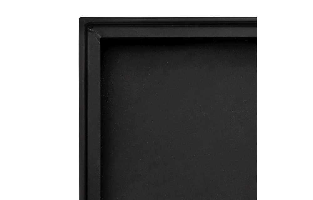 Menukast/display box, zwart metaal en glas, 36 x 49 cm