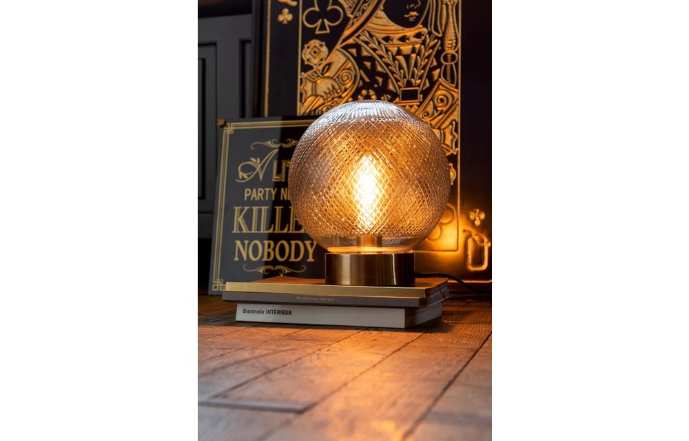Tafel Lamp Bol Glas Zilver