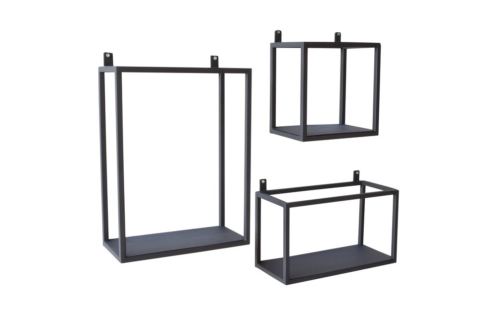Urban Interiors Set van 3 wandboxes vintage black