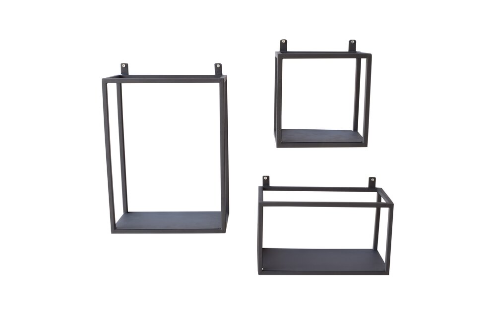 Urban Interiors Set van 3 wandboxes vintage black