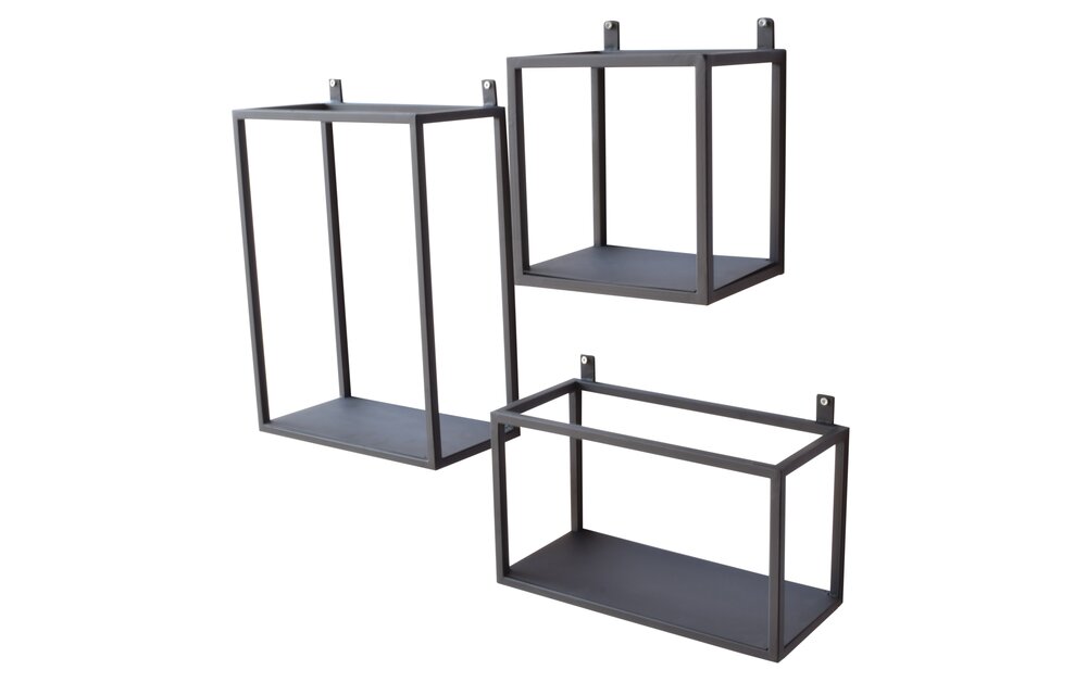 Urban Interiors Set van 3 wandboxes vintage black