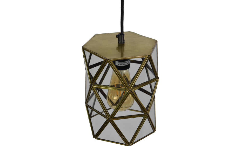 Urban Interiors Hanglamp Geo3 ø15 x 22 brass antique