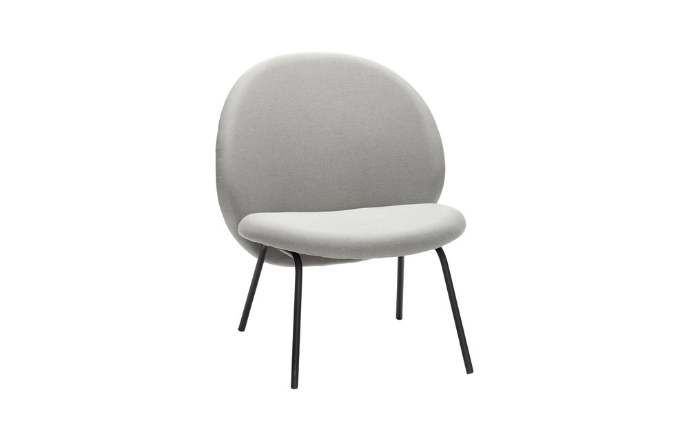 Lounge stoel, metalen poten, zwart / grijs