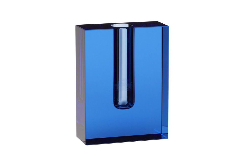 Vaas, glas, blauw