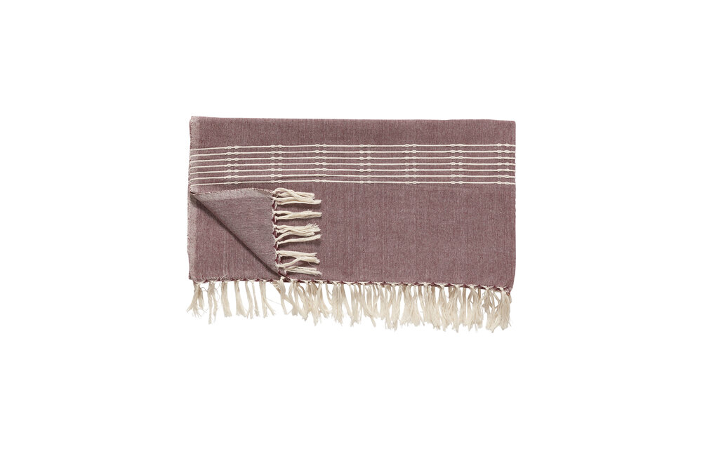 Plaid met strepen, katoen, rood / offwhite