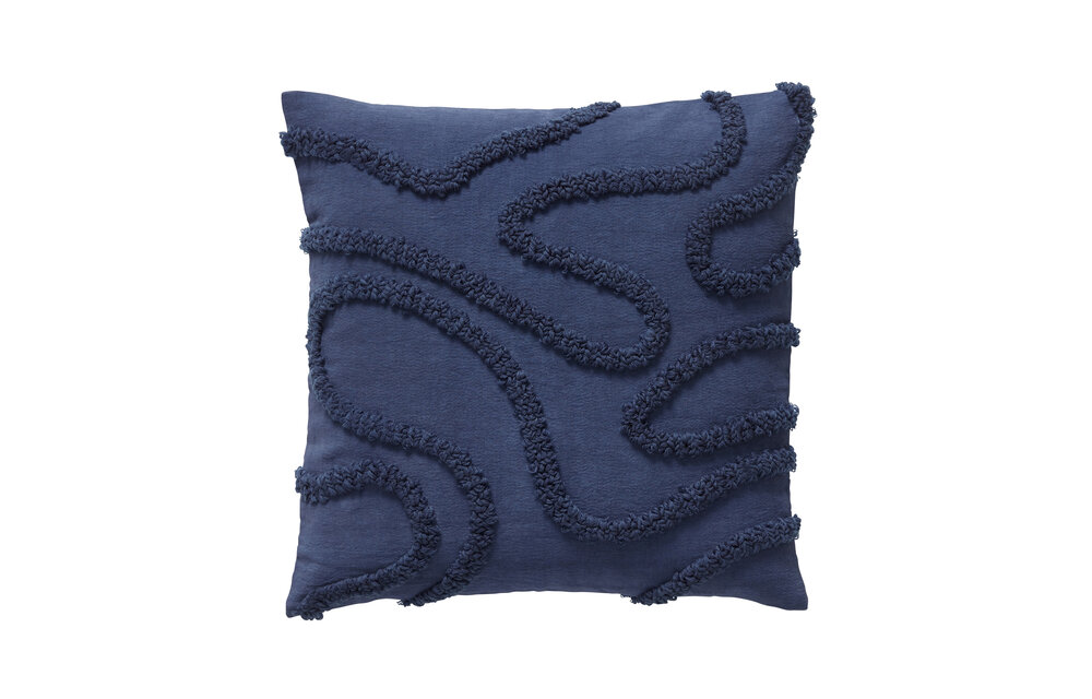 Kussen met vuller, katoen, blauw