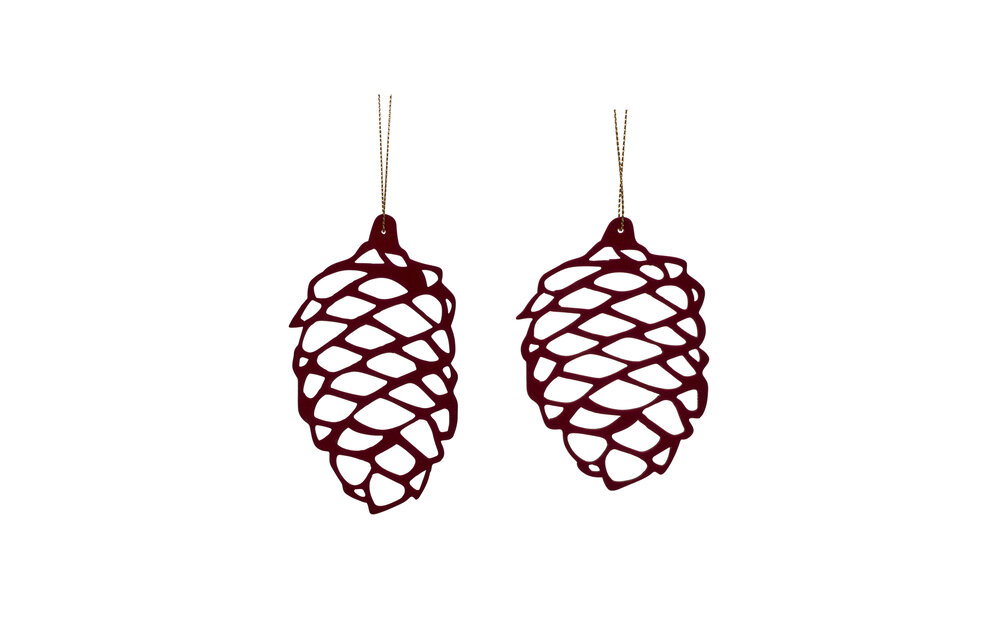 Kegel, hout, bordeaux, set van 2