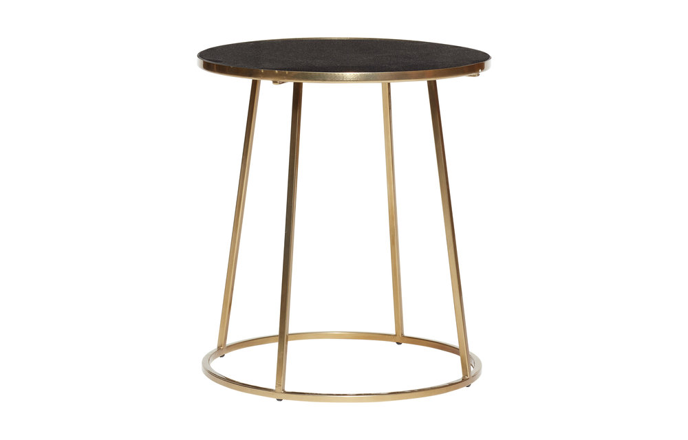 Tafel met gouden frame, metaal / marmer, zwart / goud