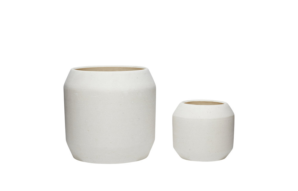 Pot, keramiek, wit, set van 2