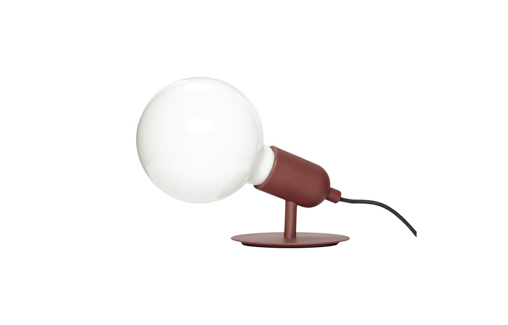 Tafellamp met lamp, metaal, rood
