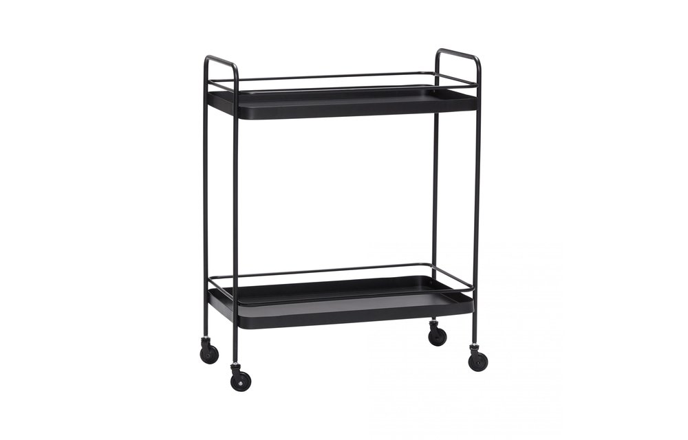 Trolley zwart metaal - 020705 - 62 x 34 x h79 cm