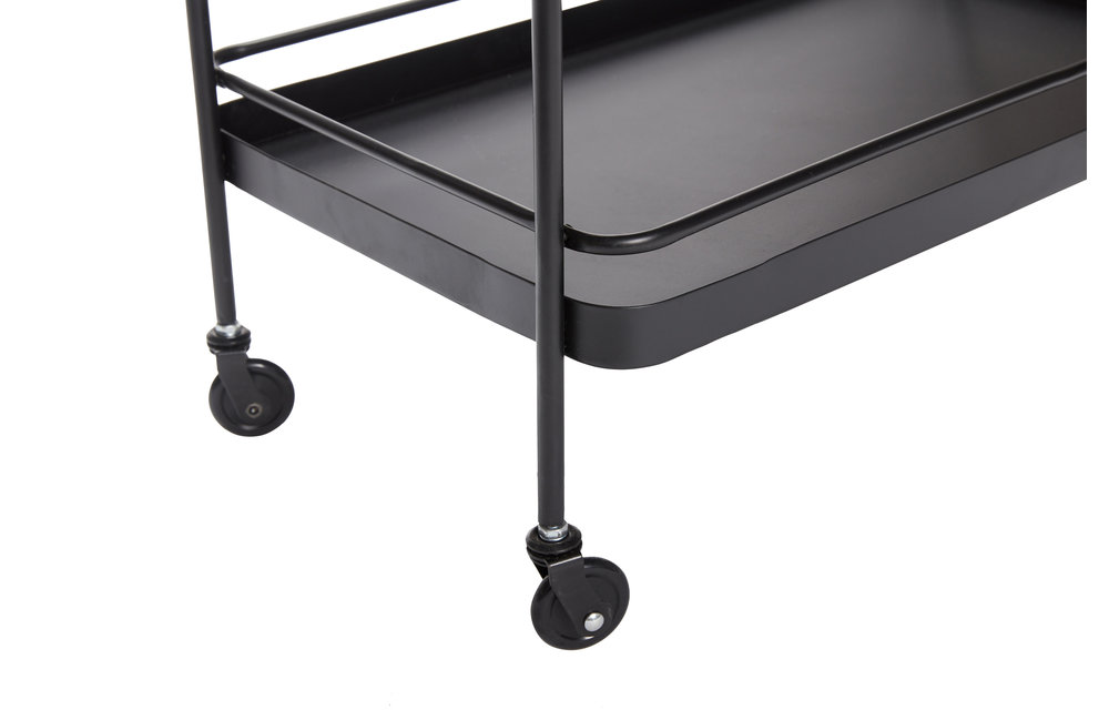 Trolley zwart metaal - 020705 - 62 x 34 x h79 cm