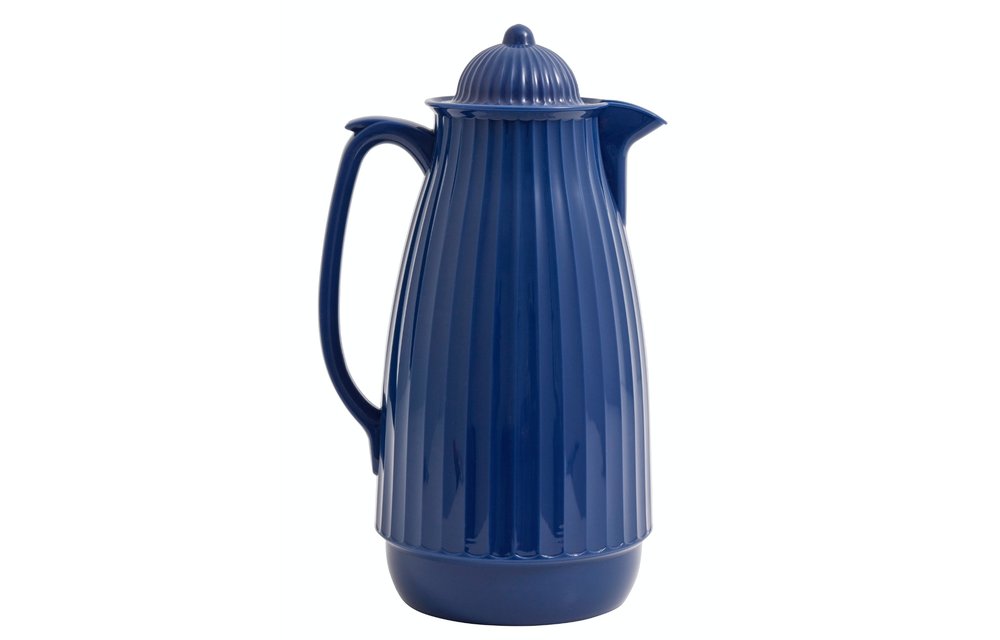 thermoskan blauw kunststof/glas