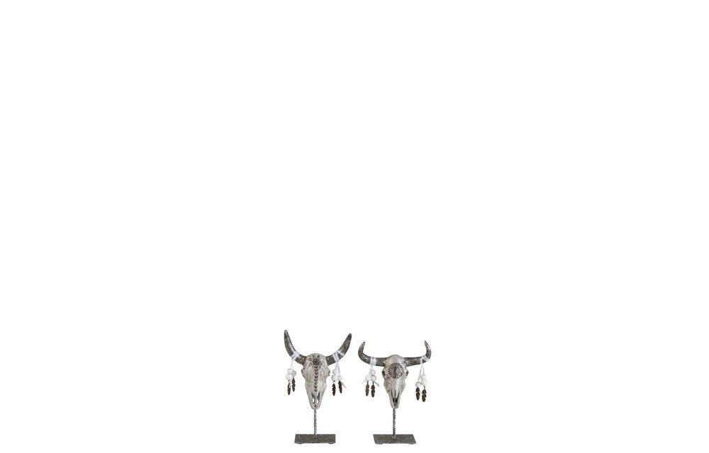 Schedel Ibiza Op Voet Poly Grijs/Zilver Small Assortiment Van 2